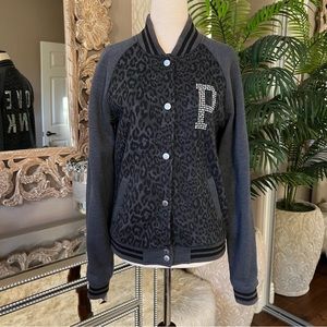Vintage Victoria’s Secret PINK Leopard Rhinestone Varsity Letterman Jacket